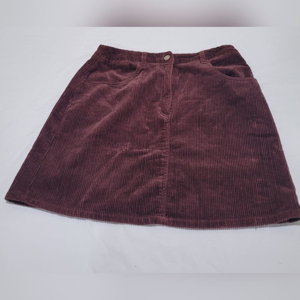 Esprit Size 9/10 Burgundy Corduroy A-Line Skirt